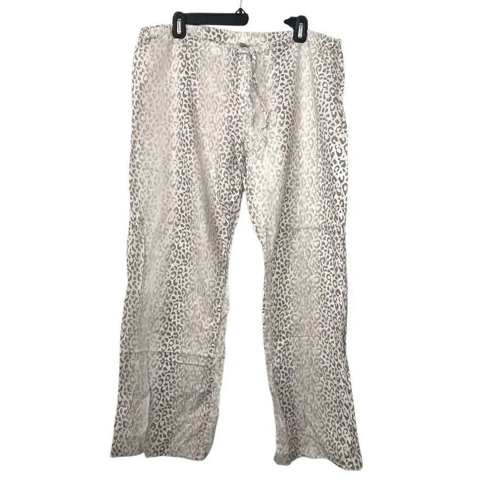 Victoria's Secret Leopard Drawstring Lounge Pajama Pants Black White Medium 100%
